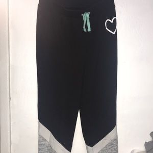 black gray and teal ribbon sweats/pajamas